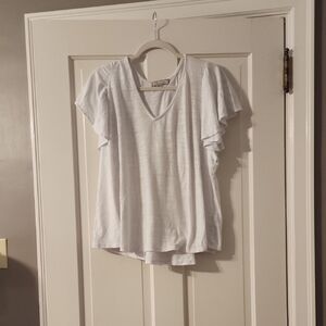 Elegant White Ruffle Sleeve Blouse